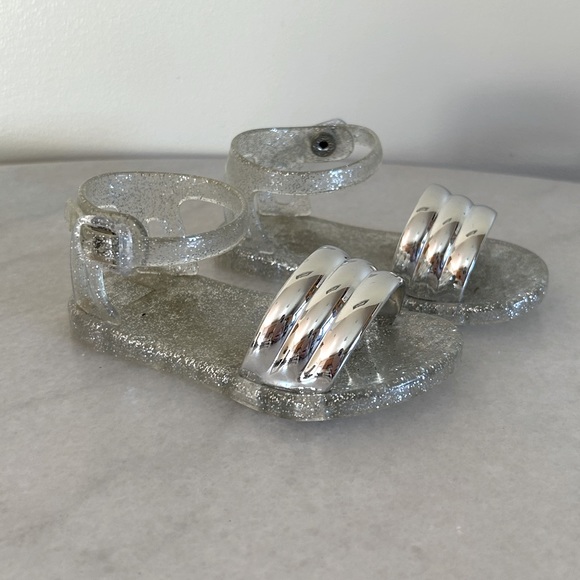 Baby Girls silver jelly sandals, size 5 - Picture 1 of 4